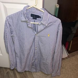 Blue stripped Polo Button Down.